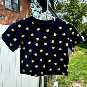 VINTAGE KRU SUPPLIES NAVY BLUE FROG GRAPHIC PRINT BOYS T SHIRT SIZE 12 MONTHS